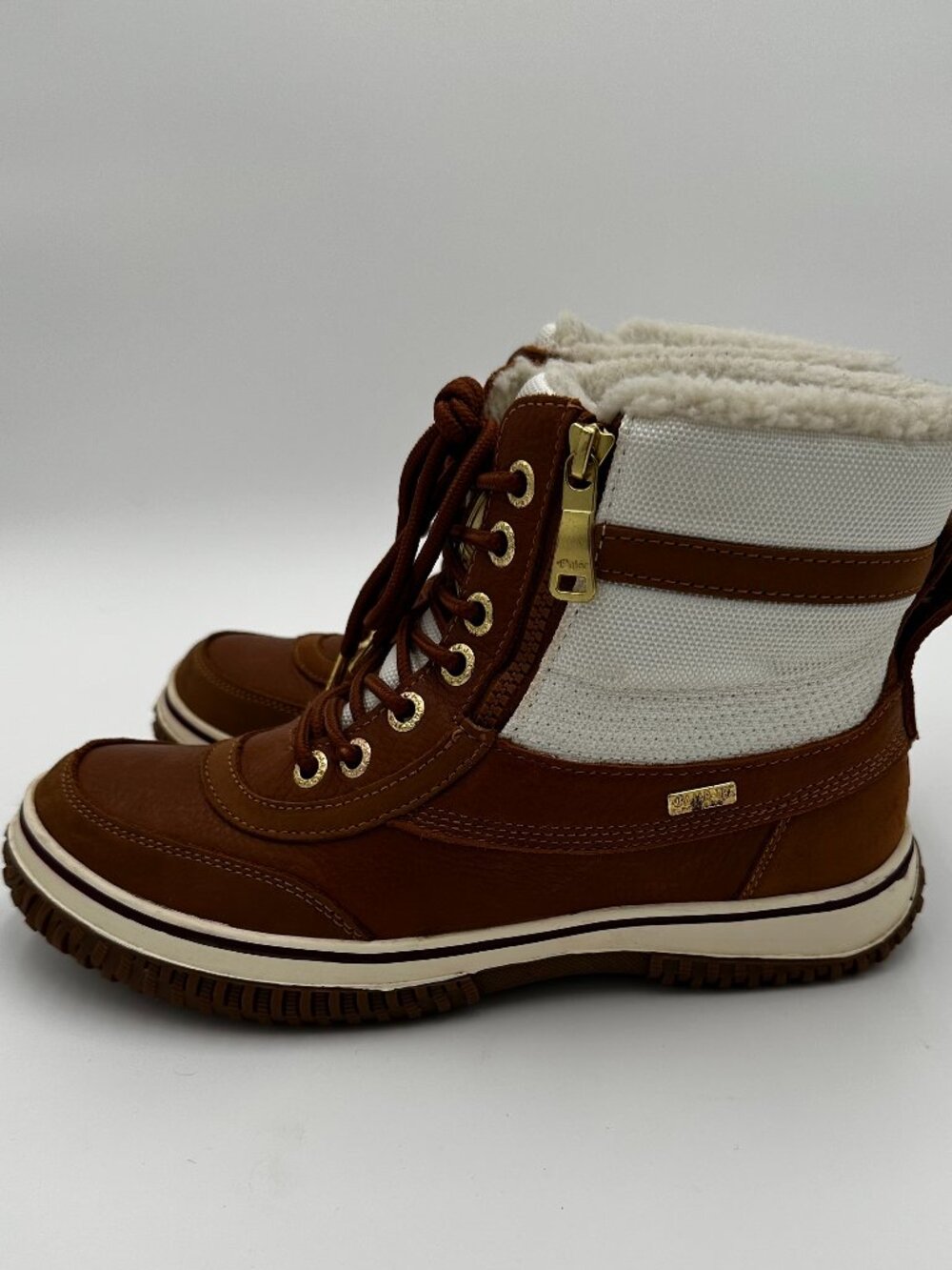 Pajar Snowslide Women’s Winter Boots Size 9 Waterproof Faux Fur Lined Brown Lace
